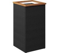 vidaXL Maceta negra de 40x40x80 cm, fabricada en polirratán