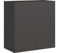 vidaXL Maceta negra de 80x40x80 cm, fabricada en acero laminado en frío