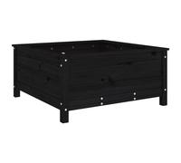 vidaXL Maceta negra de 82,5 x 82,5 x 39 cm, hecha de madera maciza de pino
