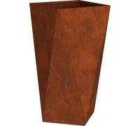 vidaXL Maceta oxidada, 40 x 40 x 75 cm, acero resistente a la intemperie