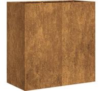 vidaXL Maceta oxidada, 80x40x80 cm, acero resistente a la intemperie