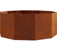vidaXL Maceta oxidada, 90 x 90 x 35 cm, acero resistente a la intemperie