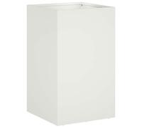 vidaXL Maceta para jardín, blanca, 30 x 30 x 50 cm, acero laminado en frío