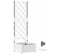 vidaXL Maceta para jardín, blanca, 40 x 40 x 126 cm, de polipropileno (PP)
