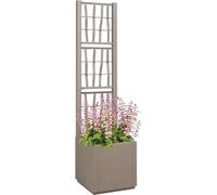 vidaXL Maceta para jardín con rejilla, color marrón claro, 36 x 36 x 140 cm, material: polipropileno