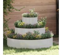 vidaXL Maceta para Jardín Plateado 90 x 90 x 20 cm Acero inoxidable