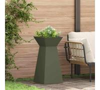 vidaXL Maceta Pilar 2 pcs Oliva 35 x 35 x 73 cm