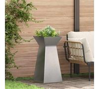 vidaXL Maceta Pilar 2 uds. Plateado 35 x 35 x 73 cm Acero inoxidable