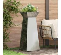 vidaXL Maceta Pilar 2 uds. Plateado 40 x 40 x 100 cm Acero Galvanizado
