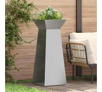 vidaXL Maceta Pilar 2 uds. Plateado 40 x 40 x 100 cm Acero inoxidable