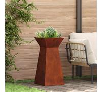 vidaXL Maceta Pilar Plateado 35 x 35 x 73 cm Acero autopatinable