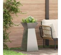 vidaXL Maceta Pilar Plateado 35 x 35 x 73 cm Acero Galvanizado