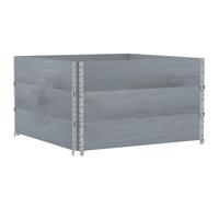 vidaXL Maceta rectangular gris de 100x100 cm, fabricada en madera maciza de pino