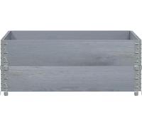 vidaXL Maceta rectangular gris de 100x100 cm, fabricada en madera maciza de pino