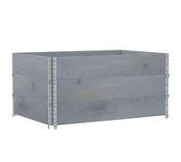 vidaXL Maceta rectangular gris de 120x80 cm, fabricada en madera maciza de pino