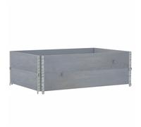 vidaXL Maceta rectangular gris de 120x80 cm, fabricada en madera maciza de pino