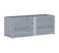 vidaXL Maceta rectangular gris de 150x50 cm, fabricada en madera maciza de pino