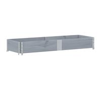 vidaXL Maceta rectangular gris de 150x50 cm, fabricada en madera maciza de pino