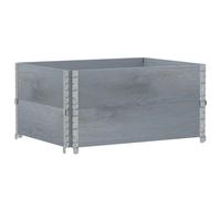 vidaXL Maceta rectangular gris de 80x60 cm, fabricada en madera maciza de pino