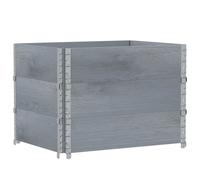 vidaXL Maceta rectangular gris de 80x60 cm, fabricada en madera maciza de pino