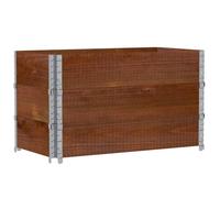vidaXL Maceta rectangular marrón de 100x50 cm, fabricada en madera maciza de pino