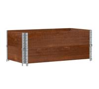 vidaXL Maceta rectangular marrón de 100x50 cm, fabricada en madera maciza de pino