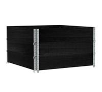 vidaXL Maceta rectangular negra de 100x100 cm, fabricada en madera maciza de pino
