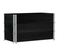 vidaXL Maceta rectangular negra de 100x50 cm, fabricada en madera maciza de pino
