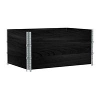vidaXL Maceta rectangular negra de 120x80 cm, fabricada en madera maciza de pino