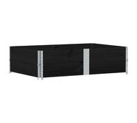 vidaXL Maceta rectangular negra de 150x100 cm, fabricada en madera maciza de pino