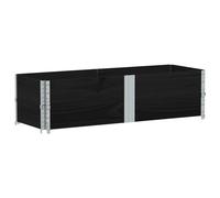 vidaXL Maceta rectangular negra de 150x50 cm, fabricada en madera maciza de pino