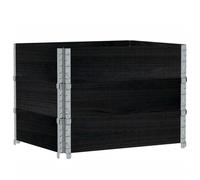 vidaXL Maceta rectangular negra de 80x60 cm, fabricada en madera maciza de pino