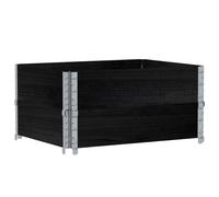 vidaXL Maceta rectangular negra de 80x60 cm, fabricada en madera maciza de pino