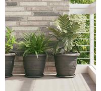 vidaXL Maceta Redonda para Flores 24 uds. Negro Ø 34 x 28 cm Plástico