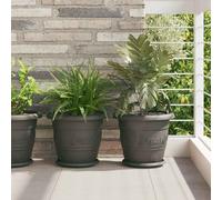 vidaXL Maceta Redonda para Flores 6 uds. Negro Ø 30 x 25 cm Plástico