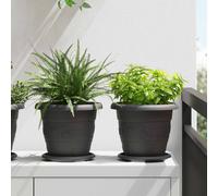 vidaXL Macetas 6 uds. Negro Ø 22 x 18 cm Plástico