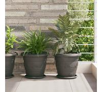 vidaXL Macetas 6 uds. Negro Ø 26 x 21.5 cm Plástico