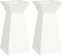 vidaXL Macetas columnares, 2 unidades, blancas, 35 x 35 x 73 cm, acero laminado en frío