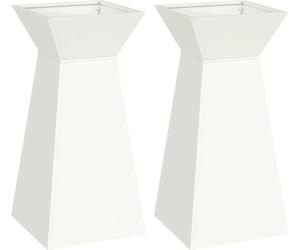 vidaXL Macetas columnares, 2 unidades, blancas, 35 x 35 x 73 cm, acero laminado en frío