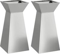 vidaXL Macetas columnares, 2 unidades, color plateado, 35 x 35 x 73 cm, acero galvanizado