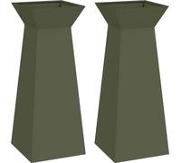 vidaXL Macetas columnares, 2 unidades, color verde oliva, 40 x 40 x 100 cm