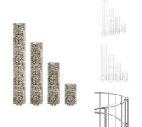 vidaXL Macetas elevadas tipo gavión, juego de 4 unidades, redondas, Ø30x50/100/150/200 cm - Macetas y jardineras
