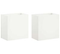 vidaXL Macetas para jardín, 2 unidades, color blanco, 50 x 30 x 50 cm