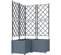 vidaXL Macetas para jardín, juego de 3 unidades, gris claro, 80 x 80 x 143 cm, polipropileno