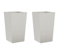 vidaXL Macetas para plantas, 2 unidades, 45x45x75 cm, acero inoxidable
