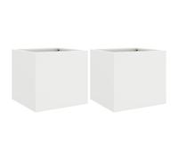 vidaXL Macetas para plantas, 2 unidades, blancas, 32x30x29 cm, acero