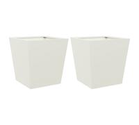 vidaXL Macetas para plantas, 2 unidades, blancas, 40x40x40 cm, acero