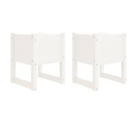 vidaXL Macetas para plantas, 2 unidades, blancas, 40x40x52,5 cm, madera maciza de pino