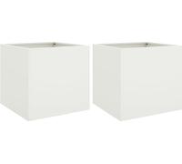 vidaXL Macetas para plantas, 2 unidades, blancas, 42x40x39 cm, acero