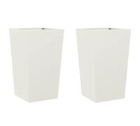 vidaXL Macetas para plantas, 2 unidades, blancas, 45x45x75 cm, acero